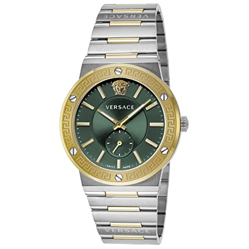 Versace Greca Green Dial Silver Steel Strap Watch for Men - VEVI00420 Buy Now By Versace
