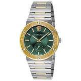 Versace Greca Green Dial Silver Steel Strap Watch for Men - VEVI00420 Buy Now By Versace