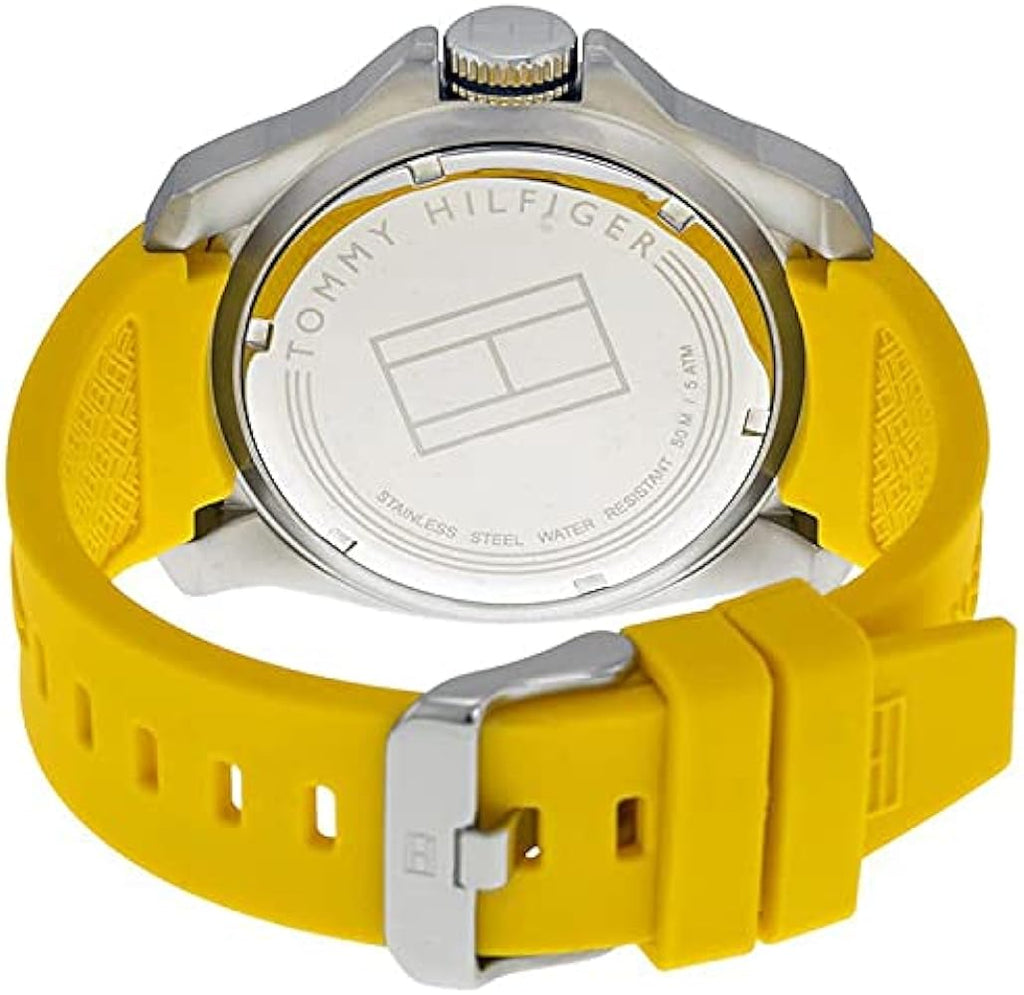 Tommy Hilfiger Windsurf White Dial Yellow Rubber Strap Watch for Men - 1791115 Buy Now By Tommy Hilfiger