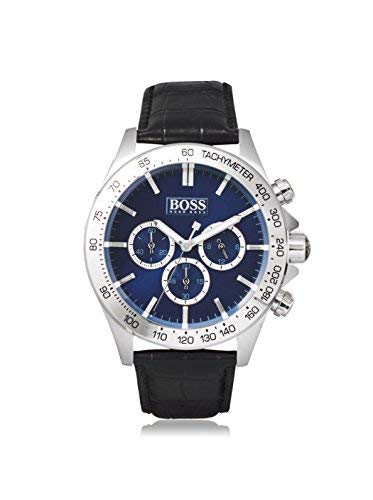 Hugo Boss Ikon Blue Dial Black Leather Strap Watch for Men - 1513176 Buy Now By Hugo Boss