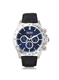 Hugo Boss Ikon Blue Dial Black Leather Strap Watch for Men - 1513176 Buy Now By Hugo Boss