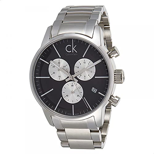 Calvin Klein City Chronograph Black Dial Silver Steel Strap Watch for Men - K2G2714X Buy Now By Calvin Klein