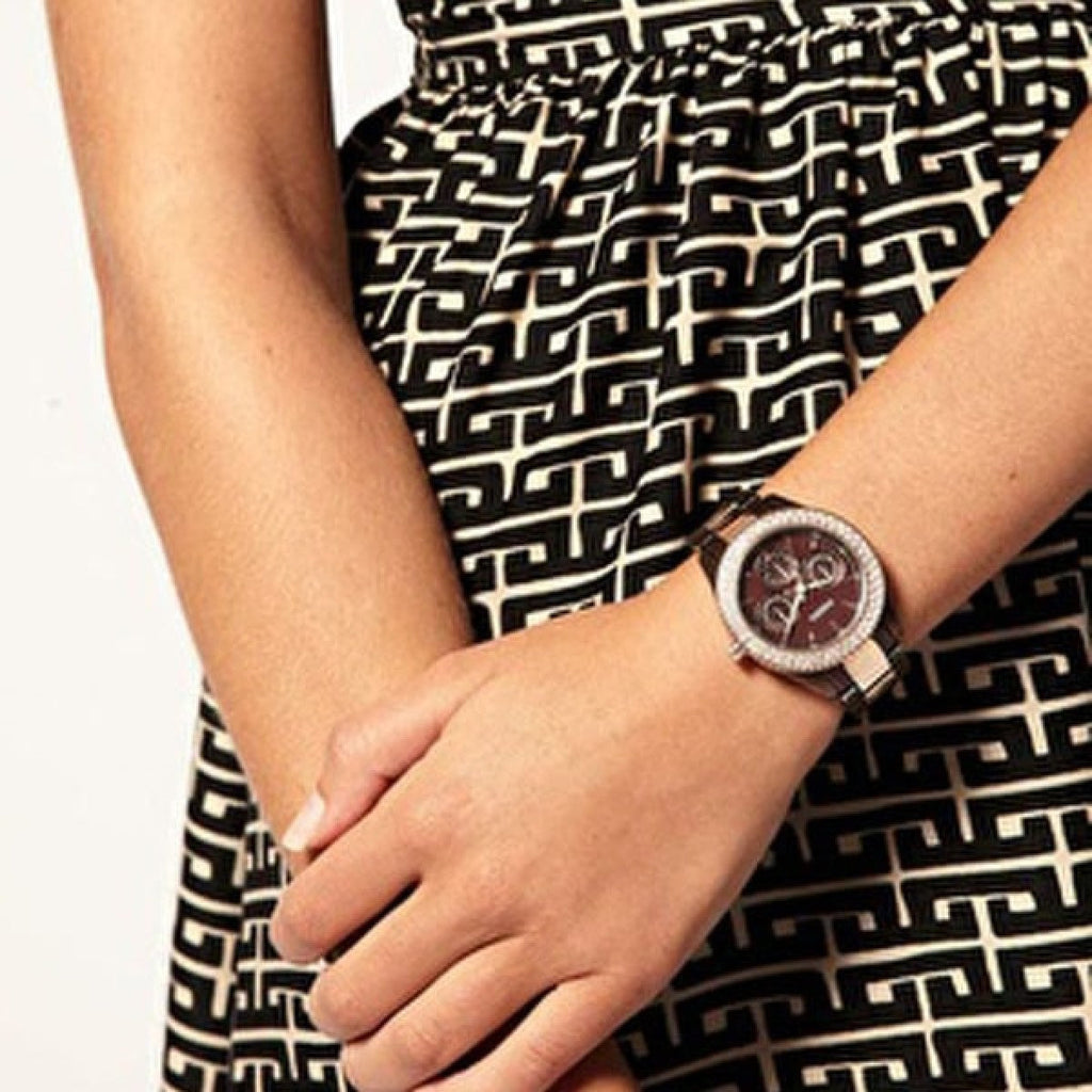 Fossil Stella Multifunction Brown Dial Two Tone Steel Strap Watch for Women - ES4079 Buy Now By Fossil