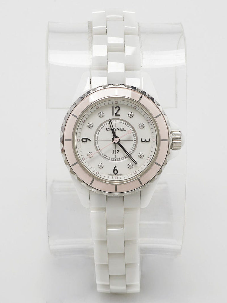 Chanel J12 Quartz Diamonds Ceramic White Dial White Steel Strap Watch for Women - J12 H4466 Buy Now By Chanel