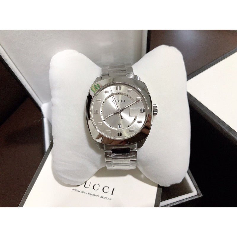 Gucci GG2570 Silver Dial Silver Steel Strap Watch For Men - YA142308 Buy Now By Gucci