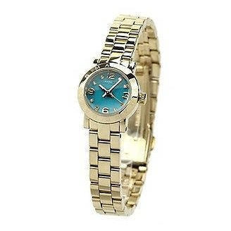 Marc Jacobs Amy Dinky Blue Dial Gold Steel Strap Watch for Women - MBM3229 Buy Now By Marc Jacobs