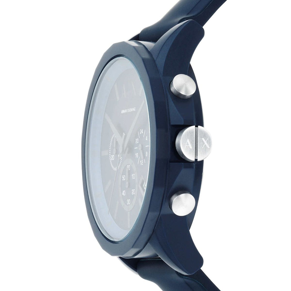 Armani Exchange Outerbanks Chronograph Blue Dial Blue Silicone Strap Watch For Men - AX7128 Buy Now By Armani Exchange