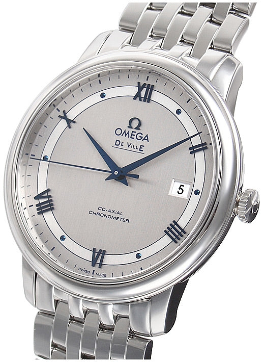 Omega De Ville Prestige Co-Axial Rhodium Silver Dial Silver Steel Strap Watch for Men - 424.10.40.20.02.001 Buy Now By Omega