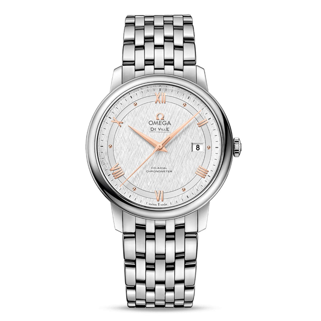 Omega De Ville Prestige Co Axial Silver Dial Silver Steel Strap Watch for Men - 424.10.40.20.02.004 Buy Now By Omega