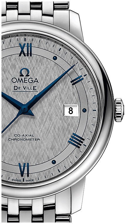 Omega De Ville Prestige Co-Axial Grey Dial Silver Steel Strap Watch for Men - 424.10.40.20.06.002 Buy Now By Omega