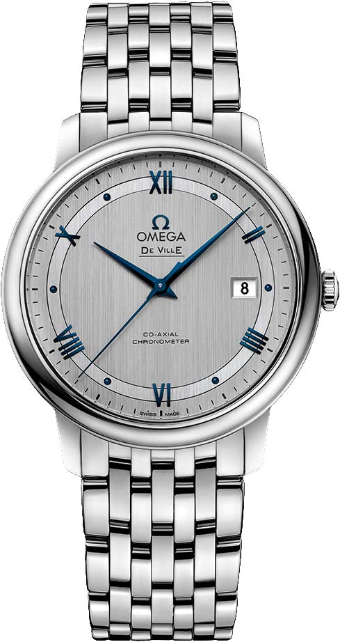 Omega De Ville Prestige Co-Axial Rhodium Silver Dial Silver Steel Strap Watch for Men - 424.10.40.20.02.001 Buy Now By Omega