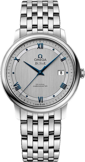 Omega De Ville Prestige Co-Axial Rhodium Silver Dial Silver Steel Strap Watch for Men - 424.10.40.20.02.001 Buy Now By Omega