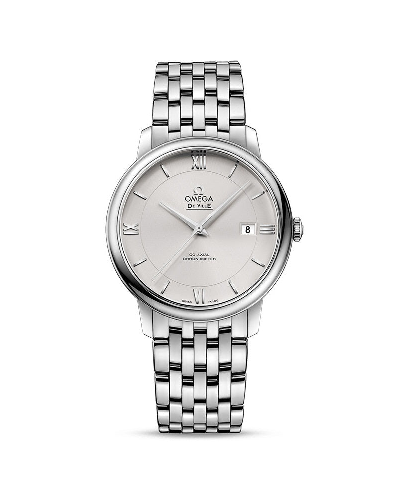 Omega De Ville Prestige Co-Axial Silver Dial Silver Steel Strap Watch for Men - 424.10.40.20.02.003 Buy Now By Omega