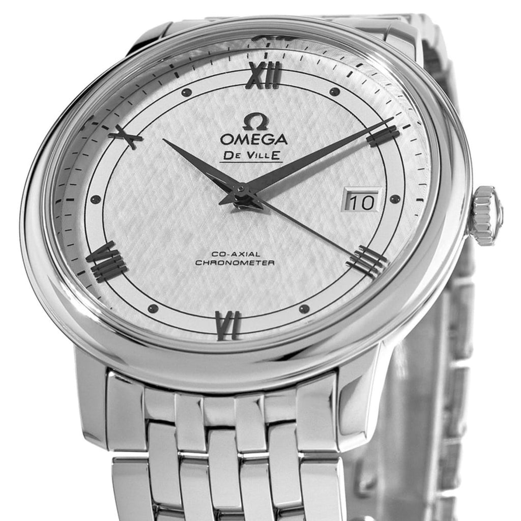 Omega De Ville Prestige Co Axial Automatic White Dial Silver Steel Strap Watch for Men - 424.10.40.20.02.005 Buy Now By Omega
