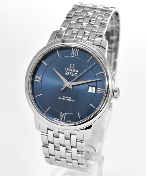 Omega De Ville Prestige Co-Axial Orbis Blue Dial Silver Steel Strap Watch for Men - 424.10.40.20.03.001 Buy Now By Omega