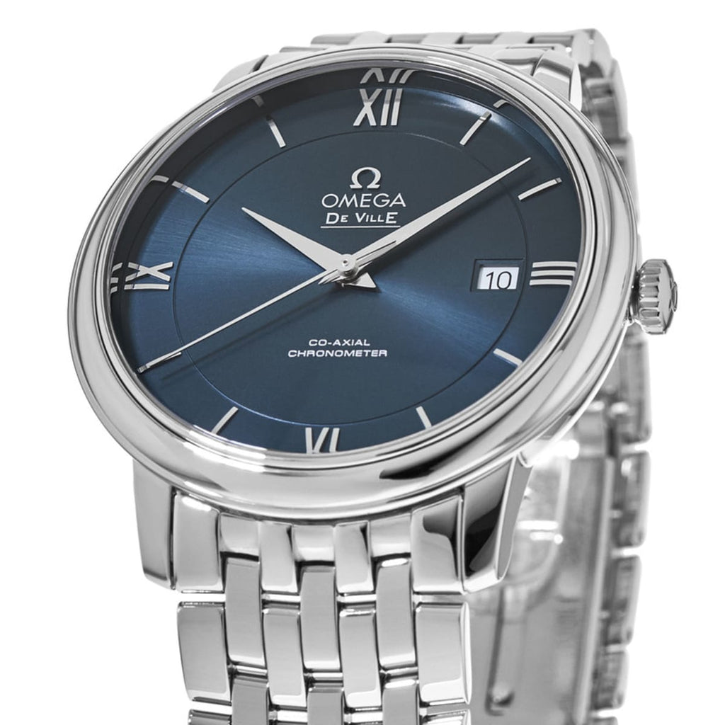 Omega De Ville Prestige Co-Axial Orbis Blue Dial Silver Steel Strap Watch for Men - 424.10.40.20.03.001 Buy Now By Omega