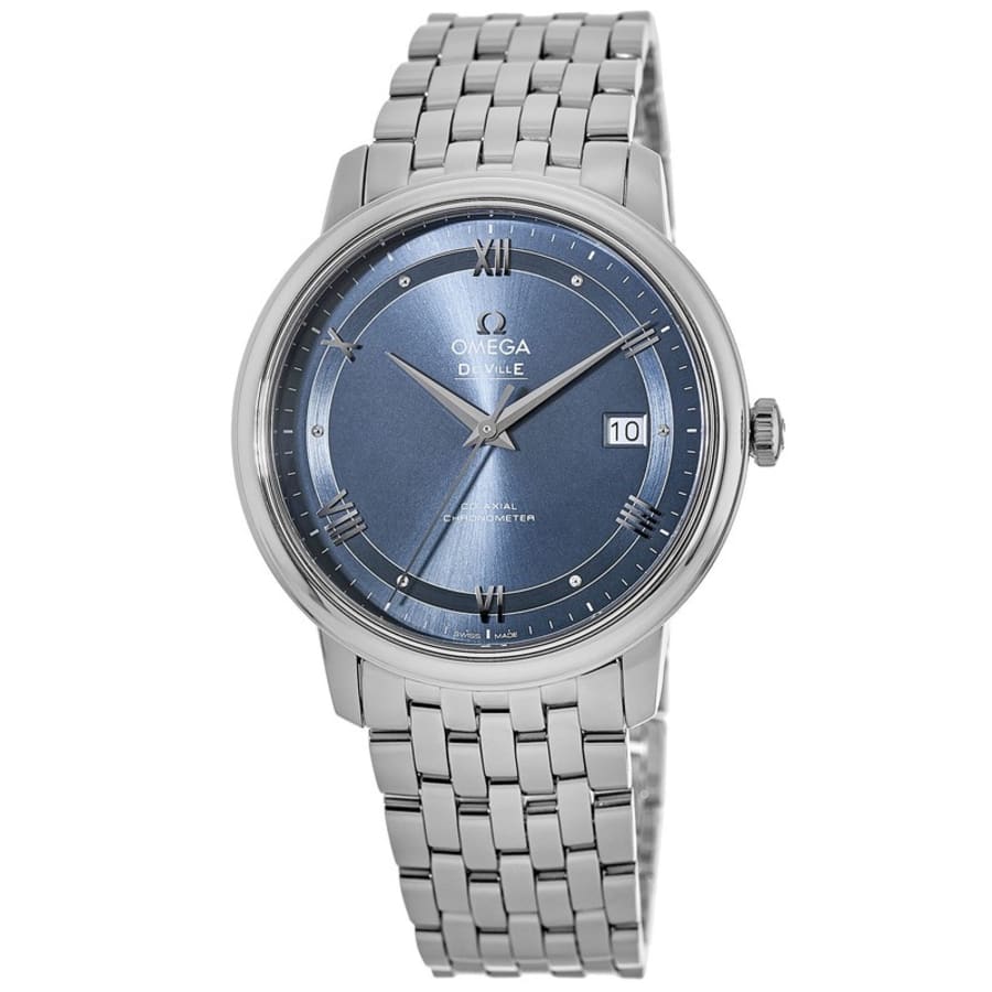 Omega De Ville Prestige Co-Axial Blue Dial Silver Steel Strap Watch for Men - 424.10.40.20.03.002 Buy Now By Omega