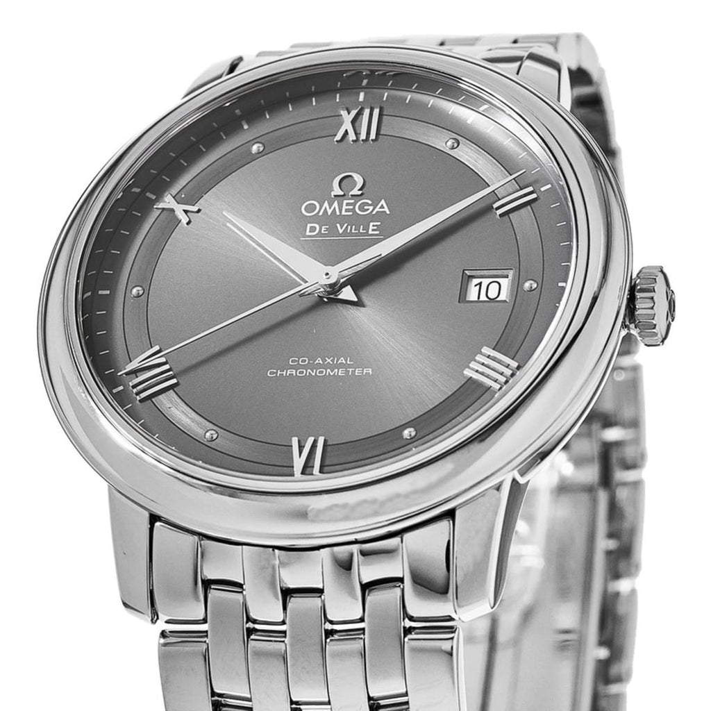 Omega De Ville Prestige Co-Axial Automatic Grey Dial Silver Steel Strap Watch for Men - 424.10.40.20.06.001 Buy Now By Omega