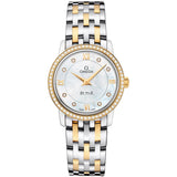 Omega De Ville Prestige Quartz Diamonds Mother of Pearl Dial Two Tone Steel Strap Watch for Women - 424.25.27.60.55.001 Buy Now By Omega