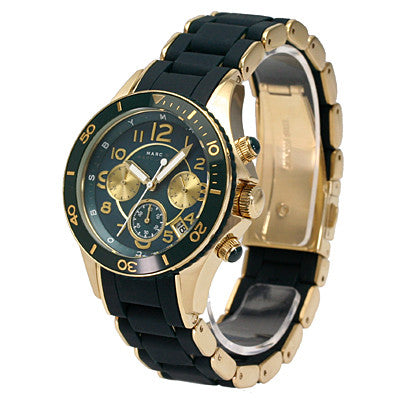 Marc Jacobs Rock Chronograph Green Dial Green Silicone Strap Watch for Women - MBM2597 Buy Now By Marc Jacobs