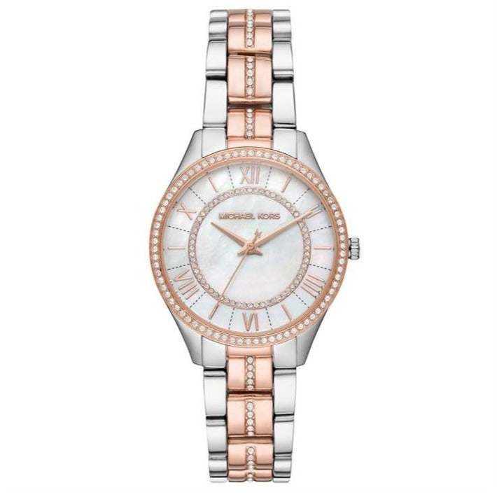 Michael Kors Lauryn Mother of Pearl Dial Two Tone Steel Strap Watch For Women - MK3979 Buy Now By Michael Kors