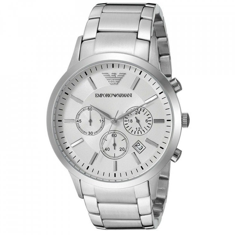 Emporio Armani Sportivo Chronograph Silver Dial Silver Steel Strap Watch For Men - AR5963 Buy Now By Emporio Armani