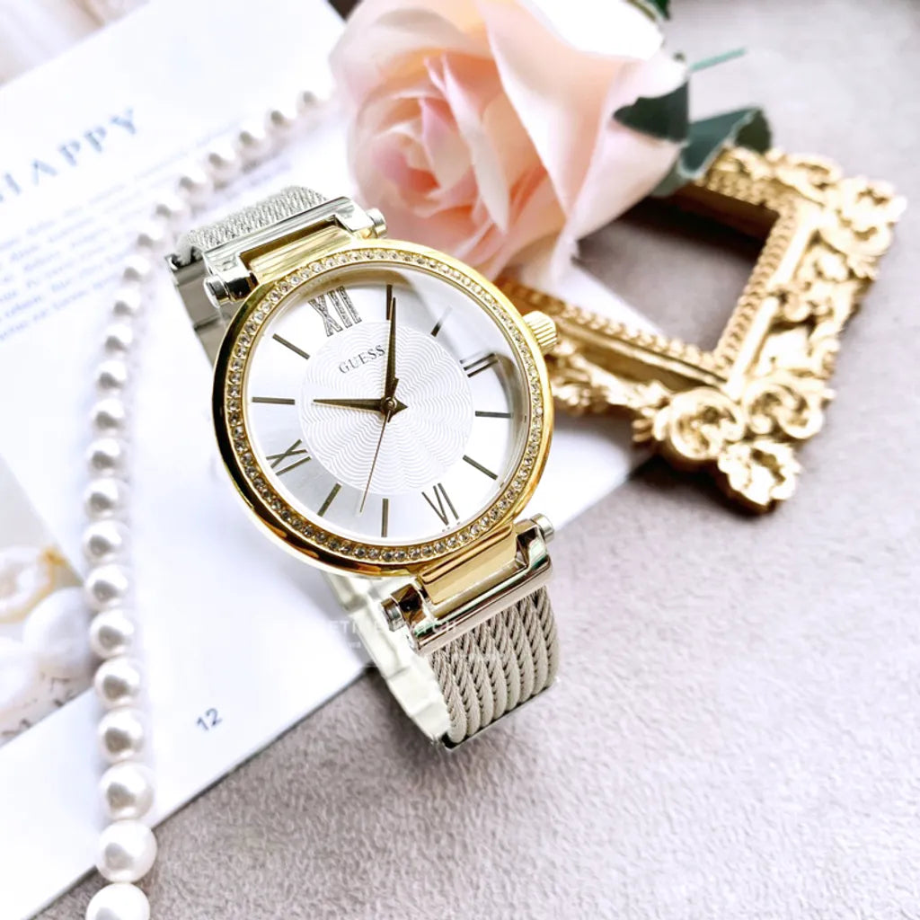 Guess Soho Diamonds Silver Dial Silver Mesh Bracelet Watch for Women - W0638L7 Buy Now By Guess