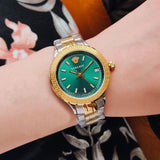 Versace Hellenyium GMT Green Dial Two Tone Steel Strap Watch for Men - V11050015 Buy Now By Versace