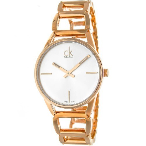 Calvin Klein Stately White Dial Rose Gold Steel Strap Watch for Women - K3G23626 Buy Now By Calvin Klein
