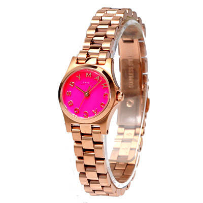 Marc Jacobs Henry Dinky Pink Dial Rose Gold Steel Strap Watch for Women - MBM3203 Buy Now By Marc Jacobs