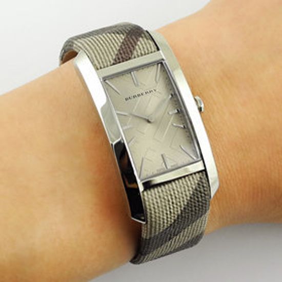 Burberry Nova Check Silver Dial Two Tone Leather Strap Watch For Women - BU9404 Buy Now By Burberry