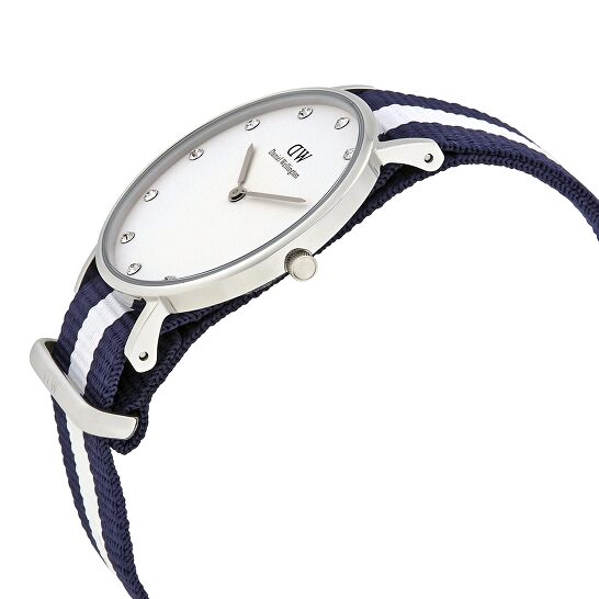 Daniel Wellington Classy Glasgow White Dial Two Tone Nylon Strap Watch For Women - DW00100082 Buy Now By Daniel Wellington