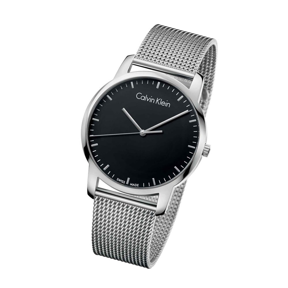 Calvin Klein City Chronograph Black Dial Silver Mesh Bracelet Watch for Men - K2G2G121 Buy Now By Calvin Klein