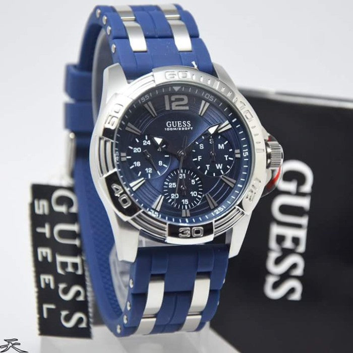 Guess Oasis Multifunction Blue Dial Two Tone Steel Strap Watch for Men- W0366G2 Buy Now By Guess