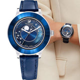 Swarovski Octea Lux Moon Crystal Blue Dial Blue Leather Strap Watch for Women - 5516305 Buy Now By Swarovski