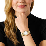 Michael Kors Sage Analog White Dial Gold Steel Strap Watch for Women - MK4822 Buy Now By Michael Kors