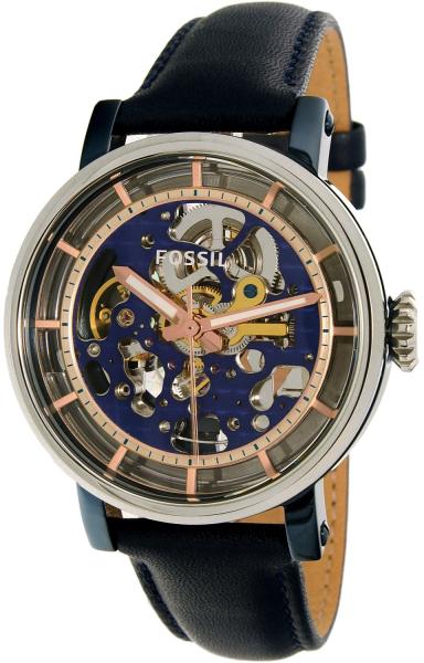 Fossil Boyfriend Skeleton Blue Dial Blue Leather Strap Watch for Women - ME3136 Buy Now By Fossil