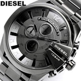 Diesel Mega Chief Chronograph Grey Dial Grey Steel Strap Watch for Men - DZ4282 Buy Now By Diesel