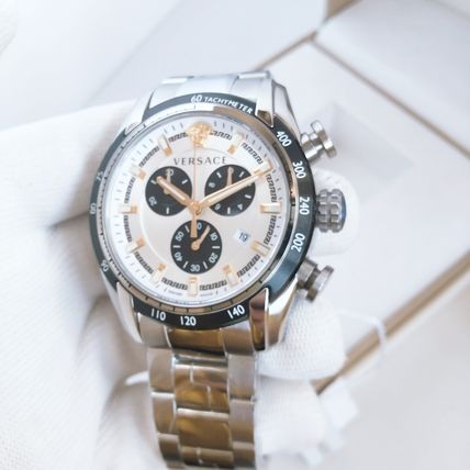 Versace V-Ray Chronograph Quartz Silver Dial Silver Steel Strap Watch For Men - VE2I00321 Buy Now By Versace