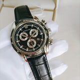 Versace V Ray Chronograph Quartz Black Dial Black Leather Strap Watch For Men - VE2I00121 Buy Now By Versace