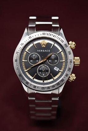 Versace Classic Chronograph Quartz Black Dial Silver Steel Strap Watch For Men - VEV700419 Buy Now By Versace