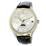 Tommy Hilfiger Oliver Analog Silver Dial Black Leather Strap Watch for Men - 1791305 Buy Now By Tommy Hilfiger