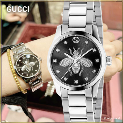 Gucci G Timeless Quartz Diamonds Black Dial Silver Steel Strap Watch For Women - YA1265024 Buy Now By Gucci