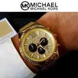 Michael Kors Lexington Crystals Gold Dial Gold Steel Strap Watch for Men - MK8494 Buy Now By Michael Kors