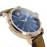 Maserati Epoca Blue Dial Brown Leather Strap Watch For Men - R8851118001 Buy Now By Maserati