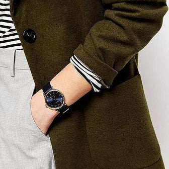 Marc Jacobs Baker Navy Blue Dial Navy Blue Leather Strap Watch for Women - MBM1329 Buy Now By Marc Jacobs