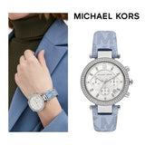 Michael Kors Parker Silver Dial Blue Leather Strap Watch For Women - MK6936 Buy Now By Michael Kors