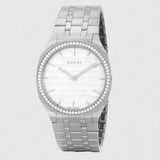 Gucci 25H Quartz Diamonds Silver Dial Silver Steel Strap Watch for Women - YA163401 Buy Now By Gucci