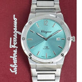 Salvatore Ferragamo F-80 Classic Tiffany Blue Dial Silver Steel Strap Watch for Men - SFDT02323 Buy Now By Salvatore Ferragamo