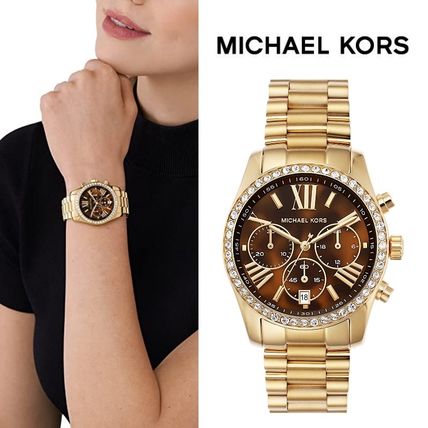 Michael Kors Lexington Chronograph Brown Dial Gold Steel Strap Watch For Women - MK7276 Buy Now By Michael Kors